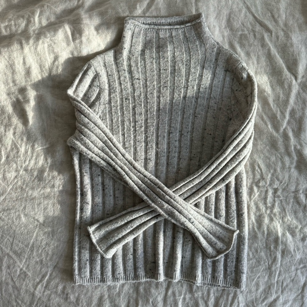Madewell | Gray Ribbed Wool Blend Sweater XS